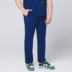 Image of Zenir | Men's Pocket Straight Scrub Pants - Admiral Blue