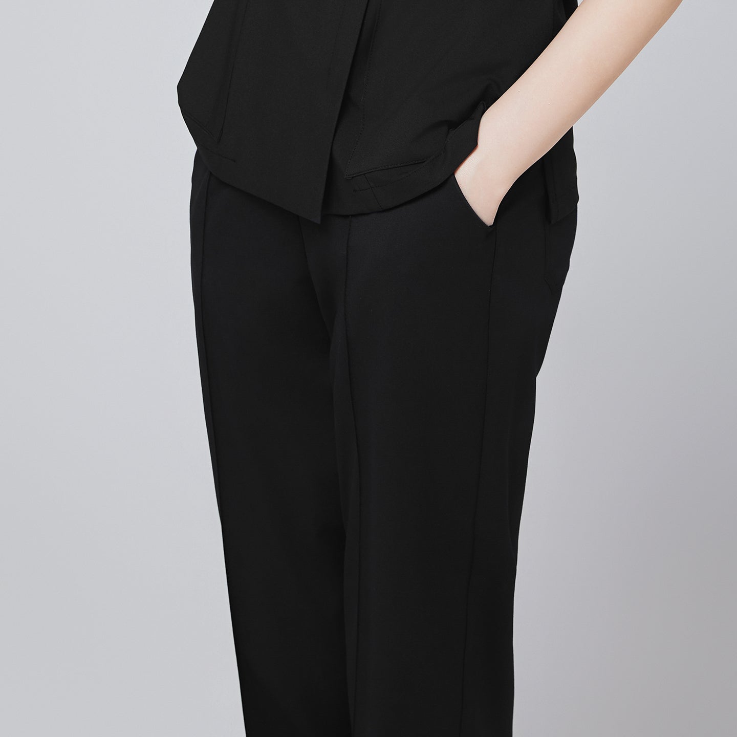 Zenir | Women's Line Banding Scrub Pants - Eco Black