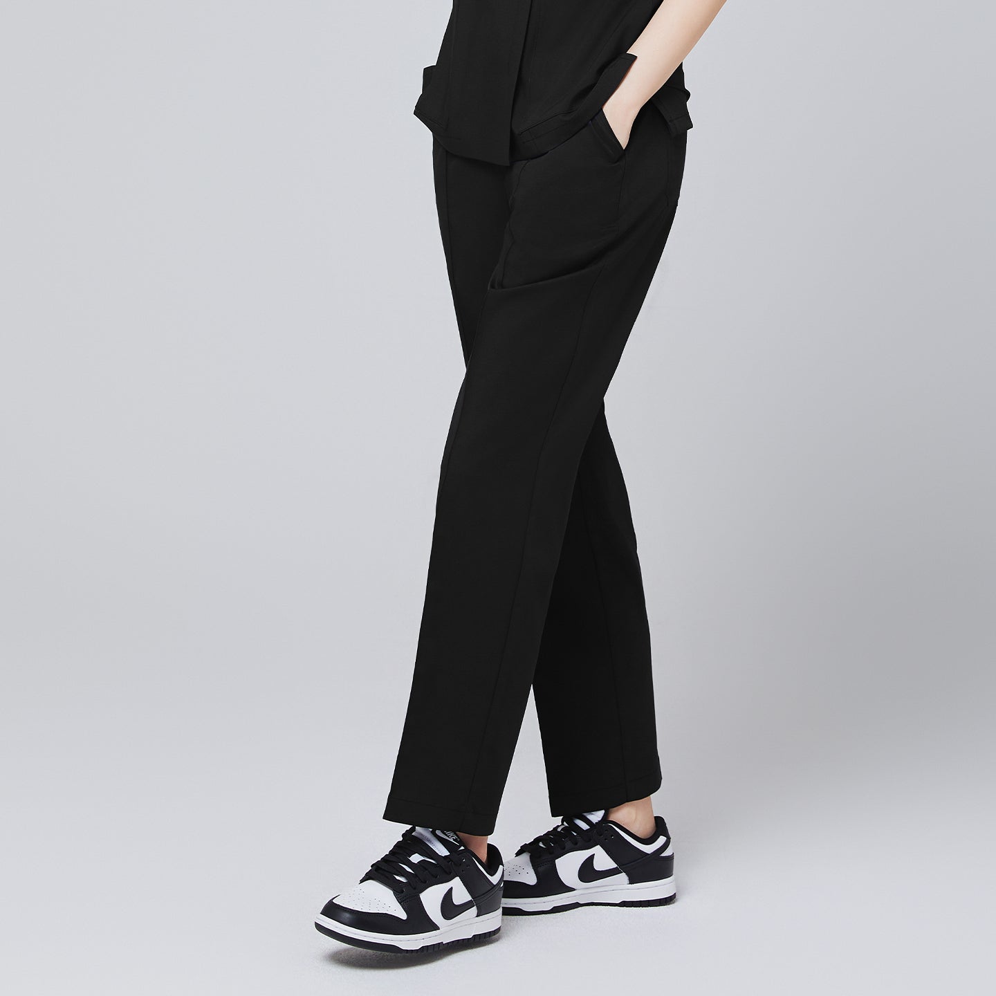 Zenir | Women's Line Banding Scrub Pants - Eco Black