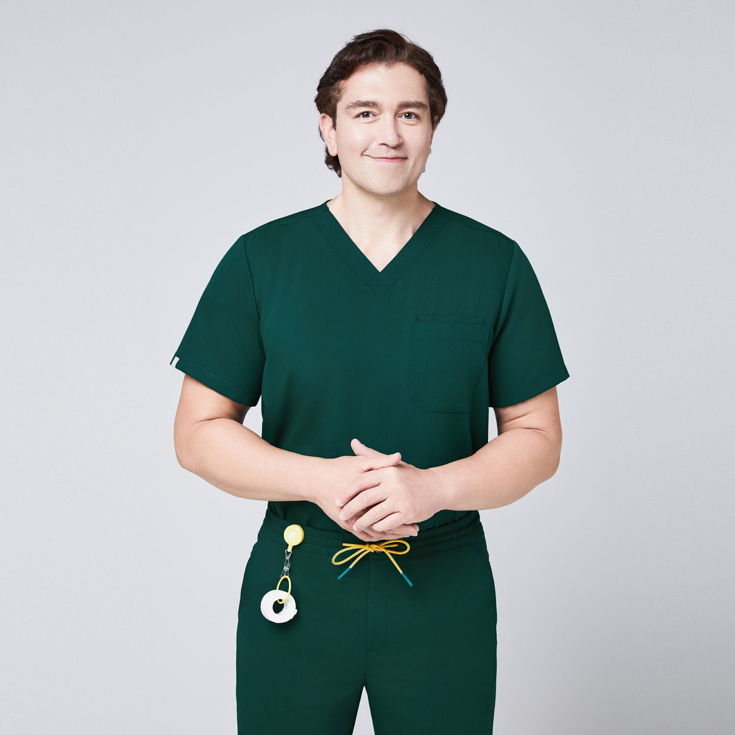 Zenir | Men's 3-Pocket Scrub Top - Pine Green