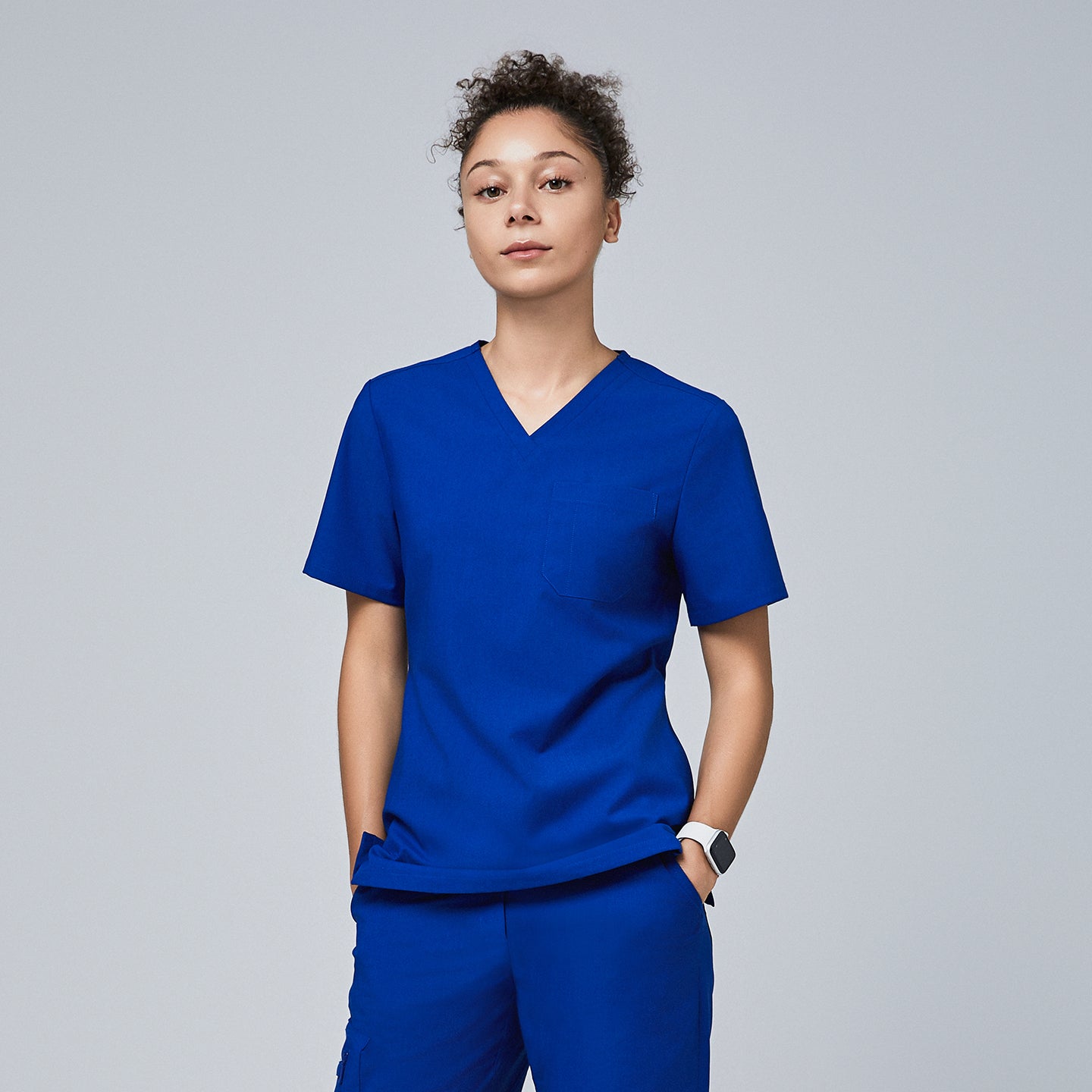 Zenir | Women's 3-Pocket Scrub Top - Royal Blue